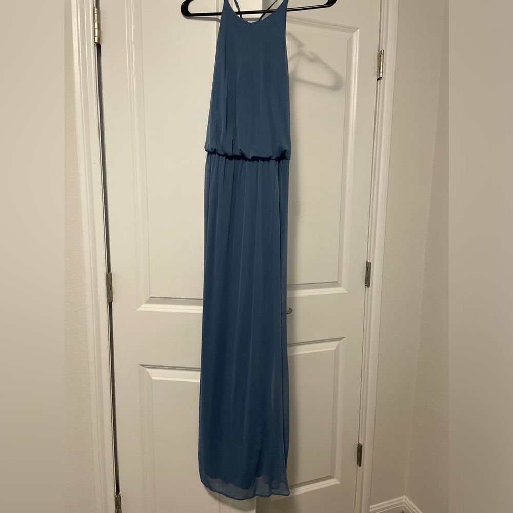 Steel Blue David’s Bridal Bridesmaids Dress